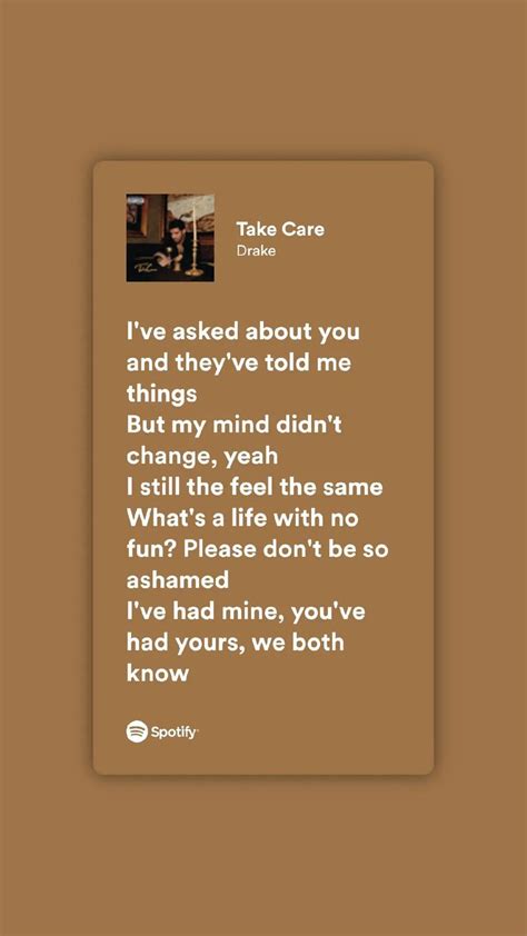 take care - drake | Rap lyrics quotes, Drake quotes, Pretty lyrics