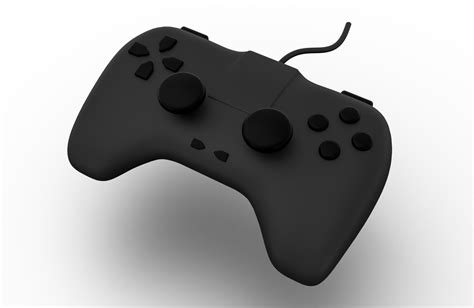 Black joystick gamepad, game console or game controller. Computer gaming, icon. 3d render ...
