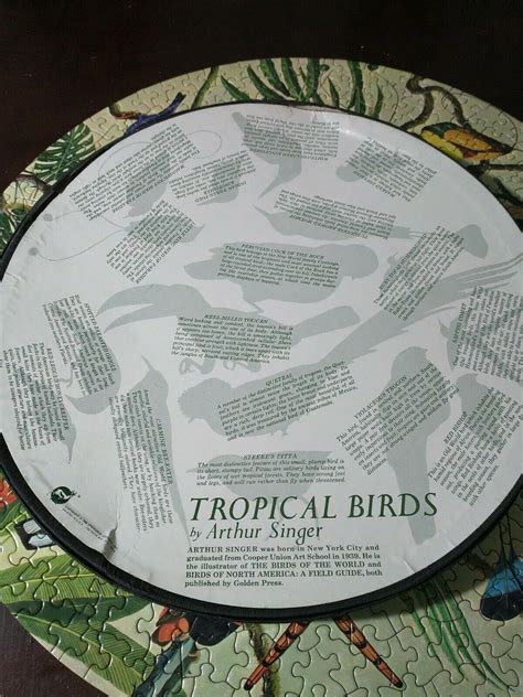 VINTAGE 1968 Springbok Circular Puzzle TROPICAL BIRDS - COMPLETE - RARE | #3928783859