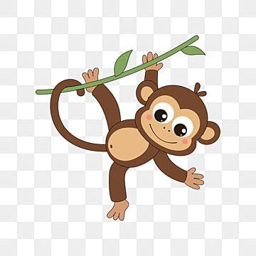 Cute Cartoon Monkey Vector Hd Images, Vector Cartoon Illustration Of Cute Monkey Playing On Tree ...