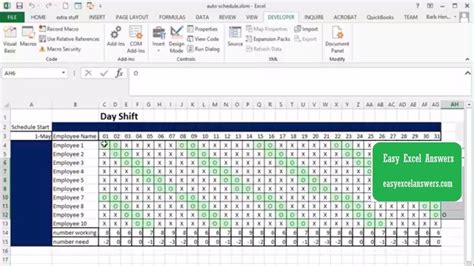 Automatically create shift schedule in Excel | Templates, 12 hour ...