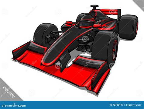 Funny Fast Cartoon Formula Race Car Vector Illustration Art ...