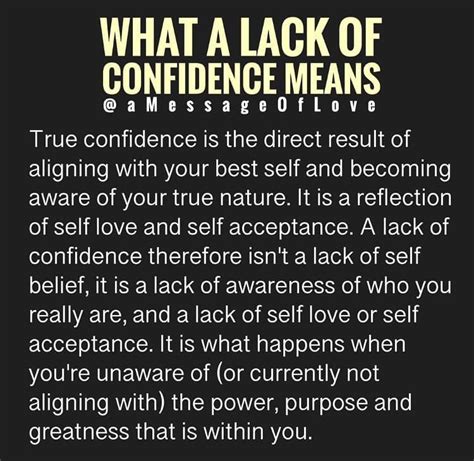 What a Lack of Confidence Means. | Spiritual quotes, Positive self affirmations, Inspirational words