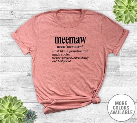 Meemaw Noun Unisex T-shirt Meemaw Shirt Meemaw Gift - Etsy