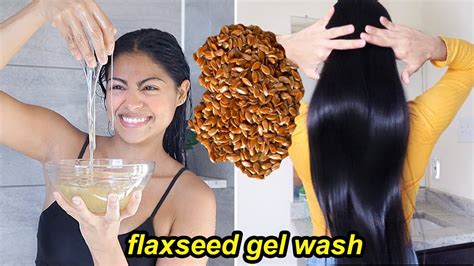 My Flaxseed Hair Wash Day | How to apply flaxseed gel in the shower for ...