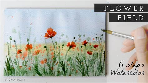 How to Watercolor: Flower Field Postcard - YouTube