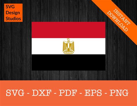 Egypt Egyptian National Flag Clipart SVG Cut File PNG DXF Cricut Vector Clipart Design Instant ...