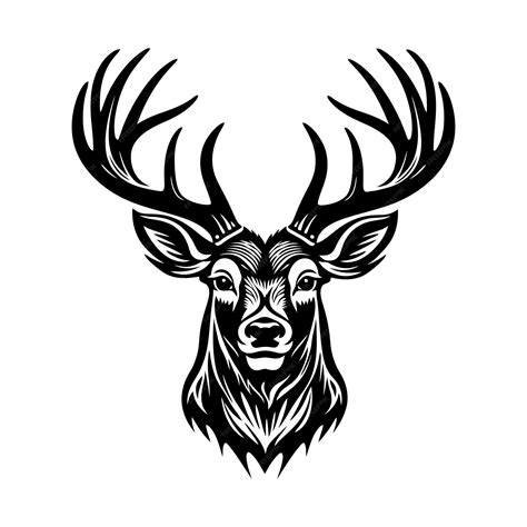 Premium Vector | Silhouette of deer black and white