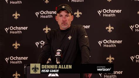 New Orleans Saints head coach Dennis Allen's postgame interview after ...