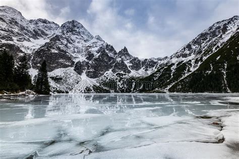 Winter at Morskie Oko or Sea Eye Lake in Poland Tatra Mountains Stock Photo - Image of lake ...