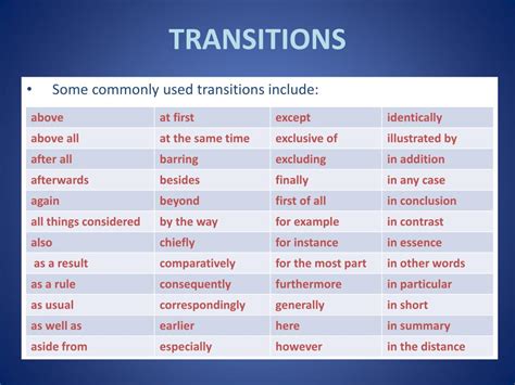 PPT - TRANSITIONS PowerPoint Presentation, free download - ID:2509331