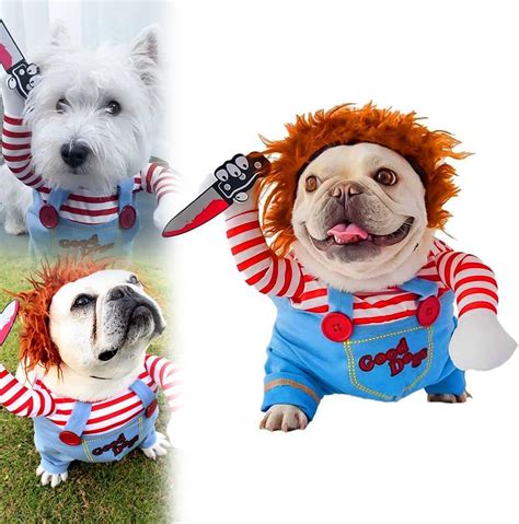 Pet Deadly Doll Dog Costume, Chucky Dog Cosplay Halloween Christmas ...