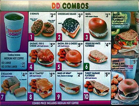 dunkin donuts sandwich menu