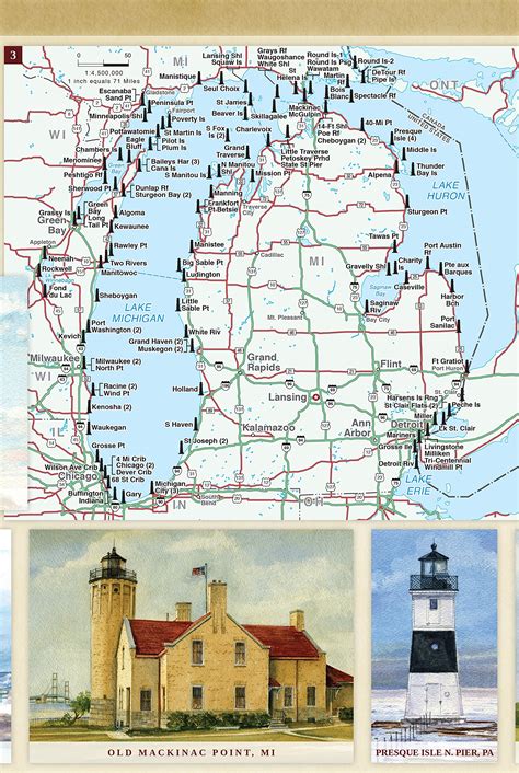 Upper Peninsula Lighthouses Map