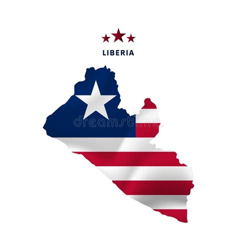 Liberia Map with Waving Flag. Vector Illustration. Stock Illustration ...