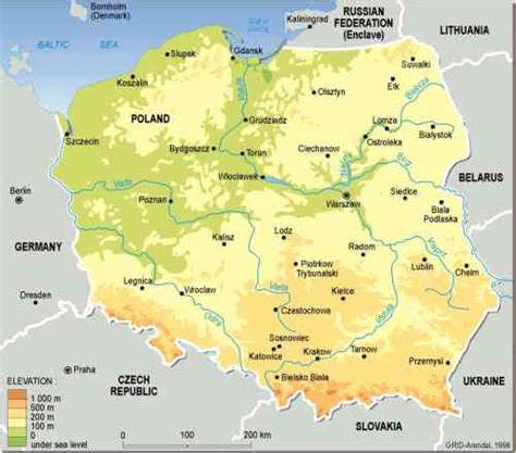 Map Of Poland With Rivers - Map Of Counties Around London