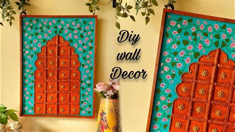 Jharokha wall hanging Diy | lippanart | Traditional Indian Home decor | 3d clay painting | Diy ...