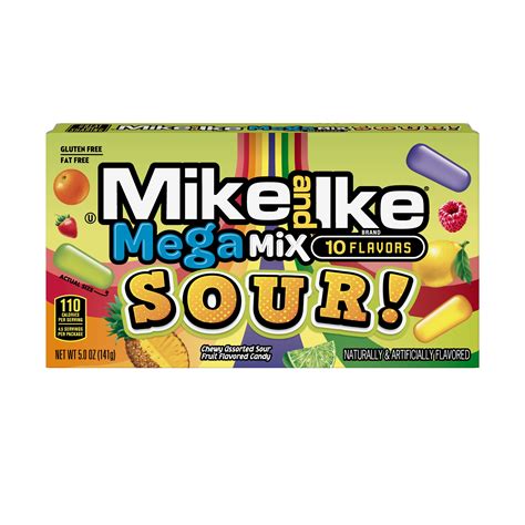 Mike and Ike Mega Mix SOUR! Chewy Candy, 5 ounce Theater Box, 1 count ...