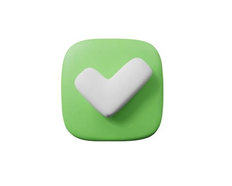 Premium PSD | 3d render icon of green aprove checkmark button agree sign