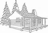 Pioneer Log Cabin Coloring Pages sketch template