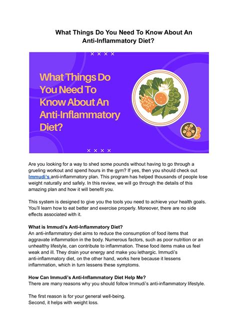 Anti-Inflammatory Diet Plan - Immudi Plan - Page 1 - 3 | Flip PDF ...