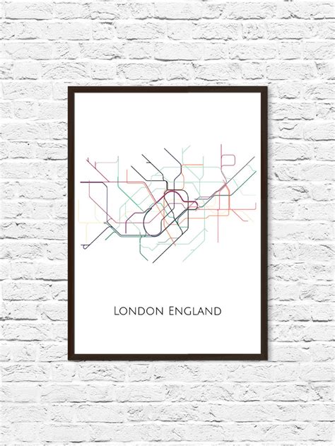 London Map Art London Tube Map Transit Map London Art - Etsy