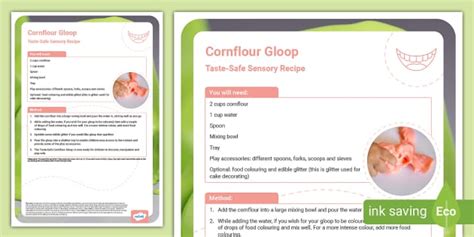 Taste-Safe Cornflour Gloop Sensory Recipe | Recipe | Sensory