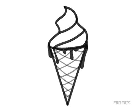 Ice Cream Cone Drawing for Kids - PRB ARTS