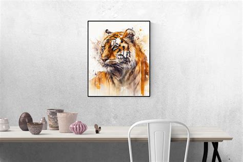 Watercolor Tiger Printable Art Print Instant Download Poster - Etsy