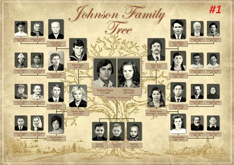 Custom Photo Family Tree 4-5 Generations 30 Photos - Etsy | Family tree photo, Family tree book ...