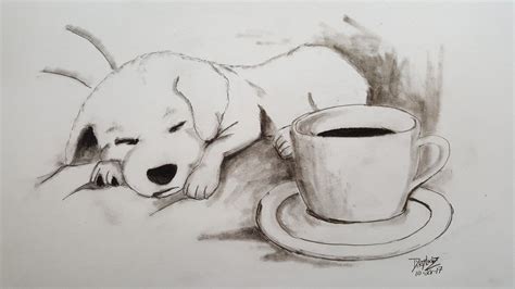 Drawing sleeping puppy | Sleeping puppy, Pencil art, Drawings