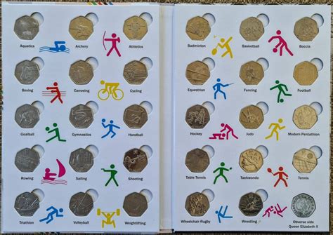 2011 UK Olympics 50p Coins – Full Set in White album folder - CrawleyCoins