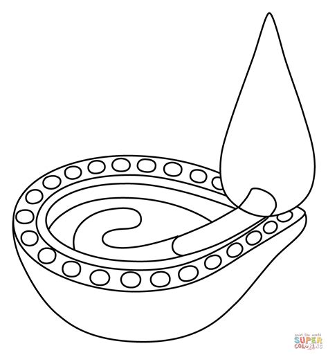 Diya Lamp Emoji coloring page | Free Printable Coloring Pages