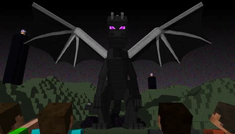 Download Minecraft Ender Dragon Flapping Wings Wallpaper | Wallpapers.com