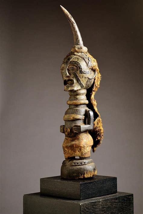 Africa | Power figure from the Songye people of DR Congo | Wood, metal, cloth, rope, horn ...