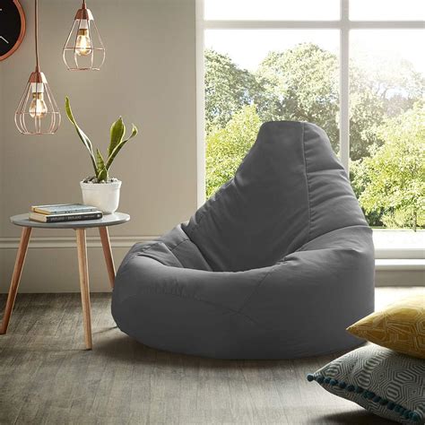 XX-L Grey Highback Beanbag Chair Water resistant Bean bags for indoor ...