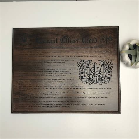 Army Warrant Officer Creed Leatherette or Wood Plaque - Etsy