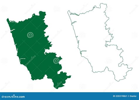 Sindhudurg District Maharashtra State, Konkan Division, Republic Of India Map Vector ...