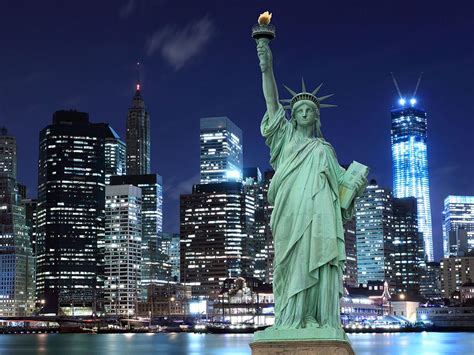 new_york_skyline | Nyc at night, Liberty new york, Statue of liberty