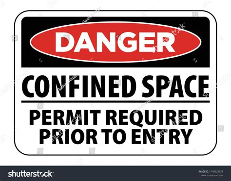 Danger Confined Space Warning Sign Text Stock Vector (Royalty Free ...