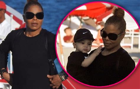 Janet Jackson Takes Son Eissa Al Mana To Beach