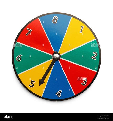 Spinning Game Wheel Isolated on White Background Stock Photo - Alamy
