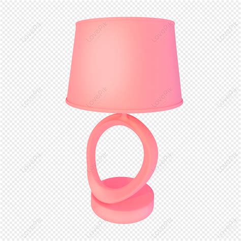 Pink Three-dimensional Table Lamp Illustration, Bed Lamp, Pink Vector ...