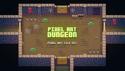 Top Down Pixel Art Dungeon - thegameassetsmine