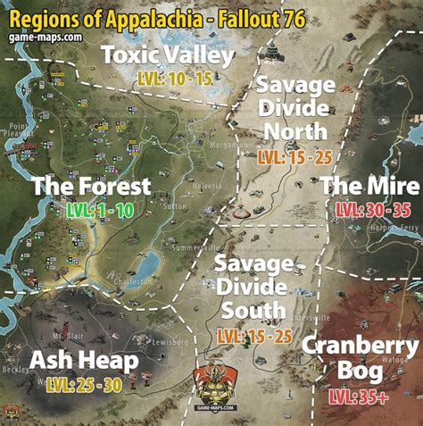 Maps for Fallout 76 Video Game, Walkthrough and Game Guide for Fallout 76. Locations and places ...