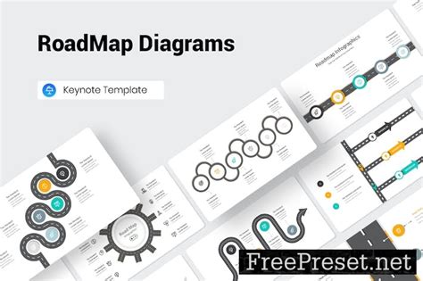 RoadMap Diagrams Keynote Presentation Template BHA2535