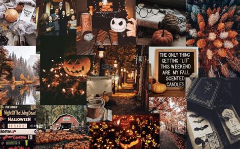 Halloween fall collage laptop wallpaper | Halloween desktop wallpaper ...