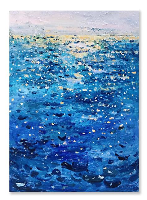 Oil painting of the Blue Sea with Light-spot, 160 × 120 cm, 2018 Deng Siqi #decor #art #sea ...