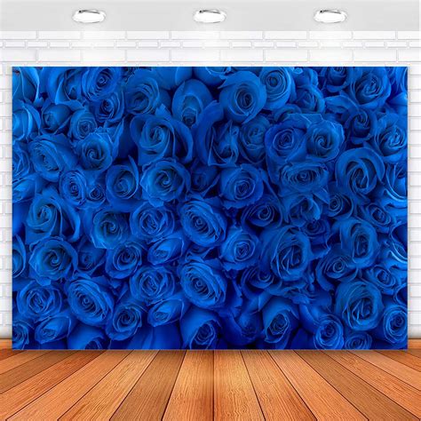 Buy Avezano Blue Rose Flower Backdrop Royal Blue Rose Floral Birthday ...