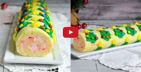 Christmas Candy Cake Roll (Recipe + Video)